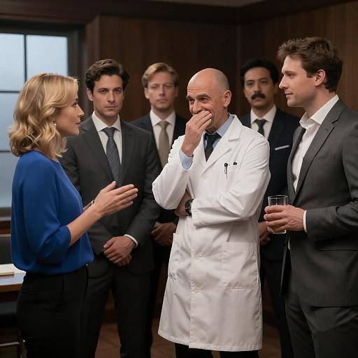 Dimly Lit Five-Person Group Portrait