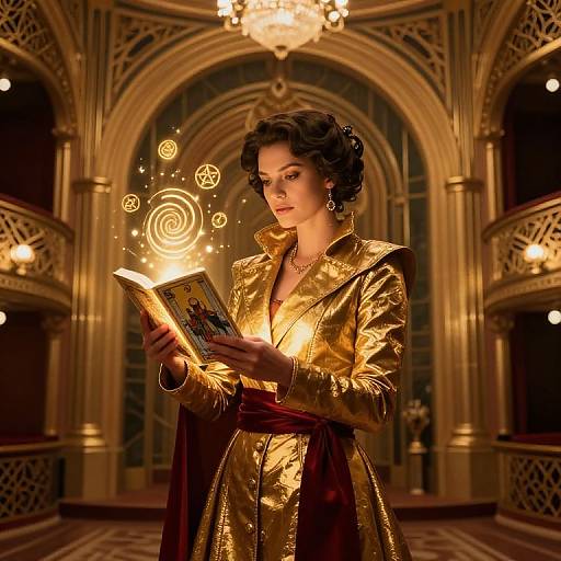 Mystical Tarot Reader in Art Deco Theater