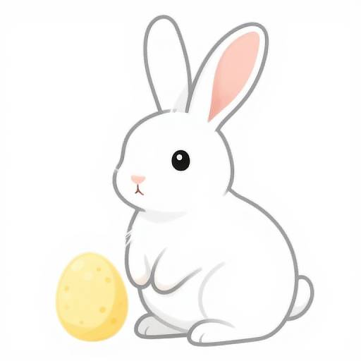 White Easter Bunny Transparent PNG