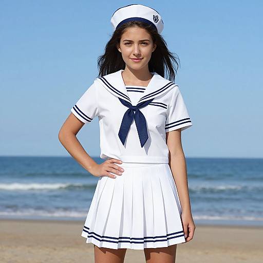 Teen Woman in Sailor Outfit