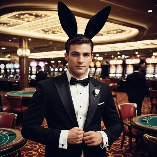 Vintage Casino Scene with Playboy Bunny