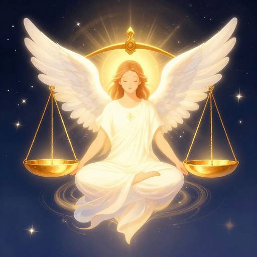 Radiant Angel with Golden Scales