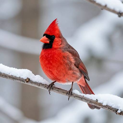 Vibrant Northern Cardinal in Winter
