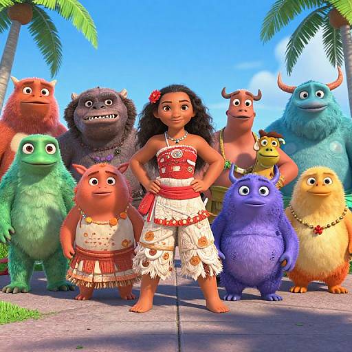 Moana's Wild Creatures on Sidewalk