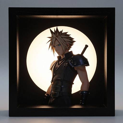 Cloud Strife Paper-Cut Shadowbox Art