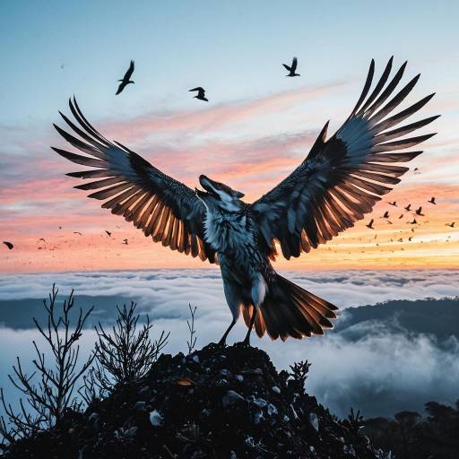 Twilight Breacher Bird at Sunset