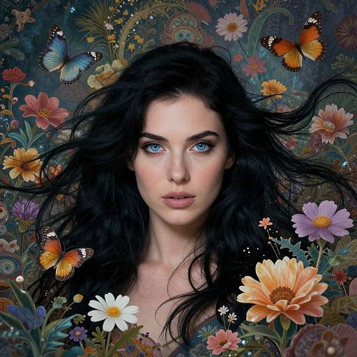 Ethereal Woman Amid Dreamlike Nature