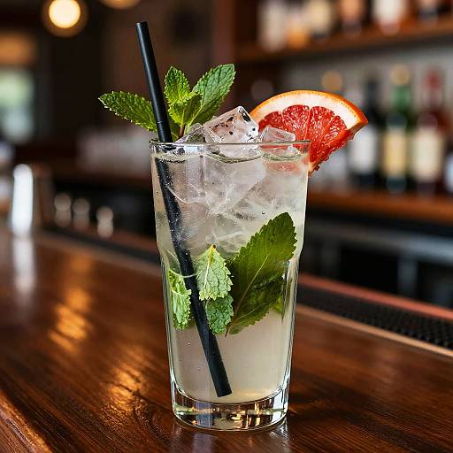 Vibrant Mint Citrus Cocktail Close-Up