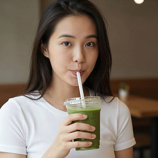 Woman Enjoying a Smoothie