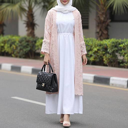 Elegant Woman on Paved Road