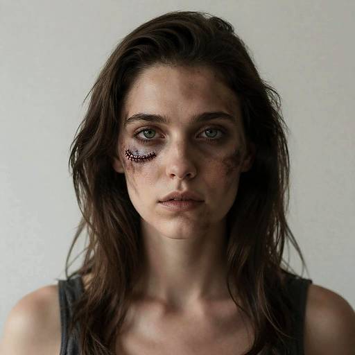 Mysterious Woman with Grime and Wound