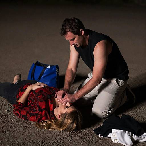 Emotive Nighttime Scene with a Man and Woman