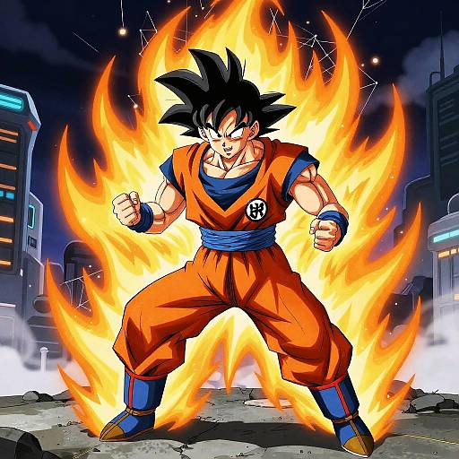 Goku Dynamic Anime Web Illustration