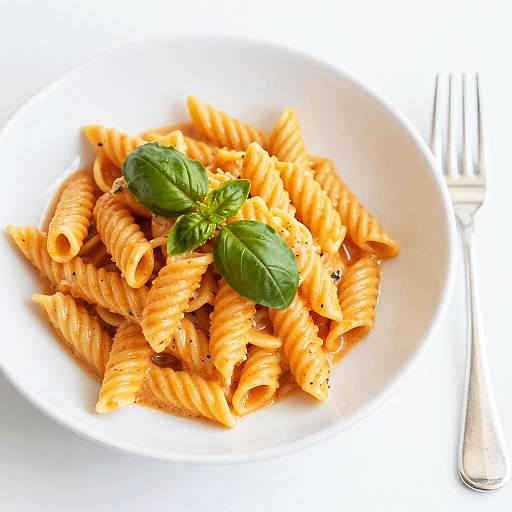 Creamy Tomato Fusilli Pasta with Basil