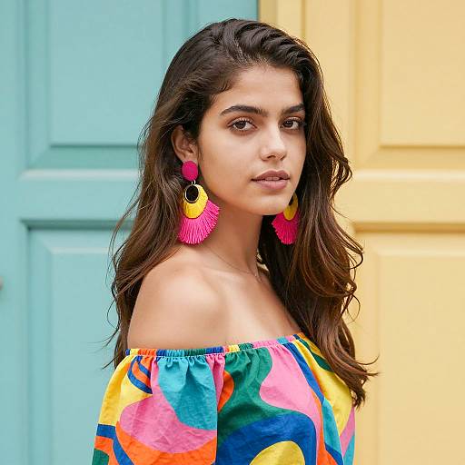 Colorful Portrait of a Young Woman