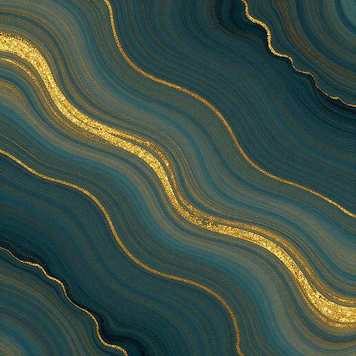 Luxurious Teal and Gold Fluid Texture