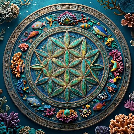 Photorealistic Underwater Sacred Mandala
