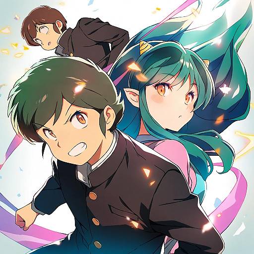 Illustration of Moroboshi ataru, urusei yatsura in the style of Duke (inu daimyou)