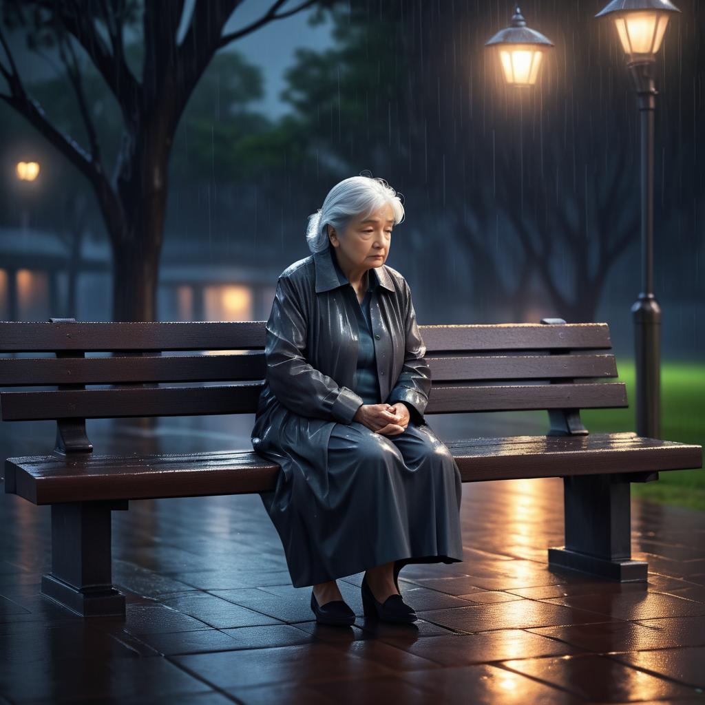 Emotional Portrait of a Lonely Woman