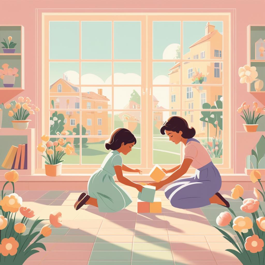 Nostalgic Mother-Child Bond in Pastels