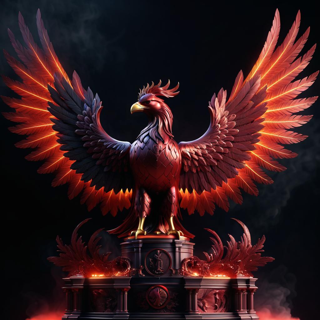 Majestic Phoenix Statue of Rome