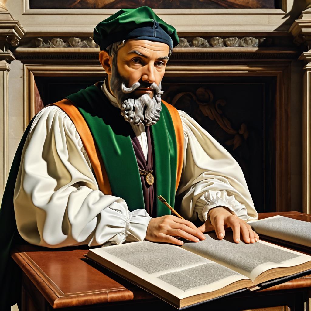 Michelangelo-Inspired Scholar Portrait