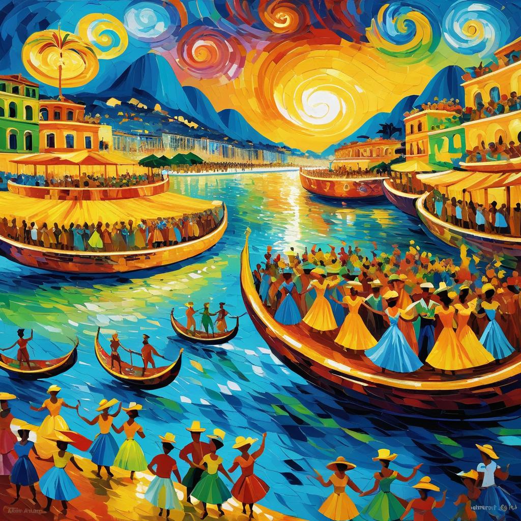 Vibrant Carnival in Van Gogh Style