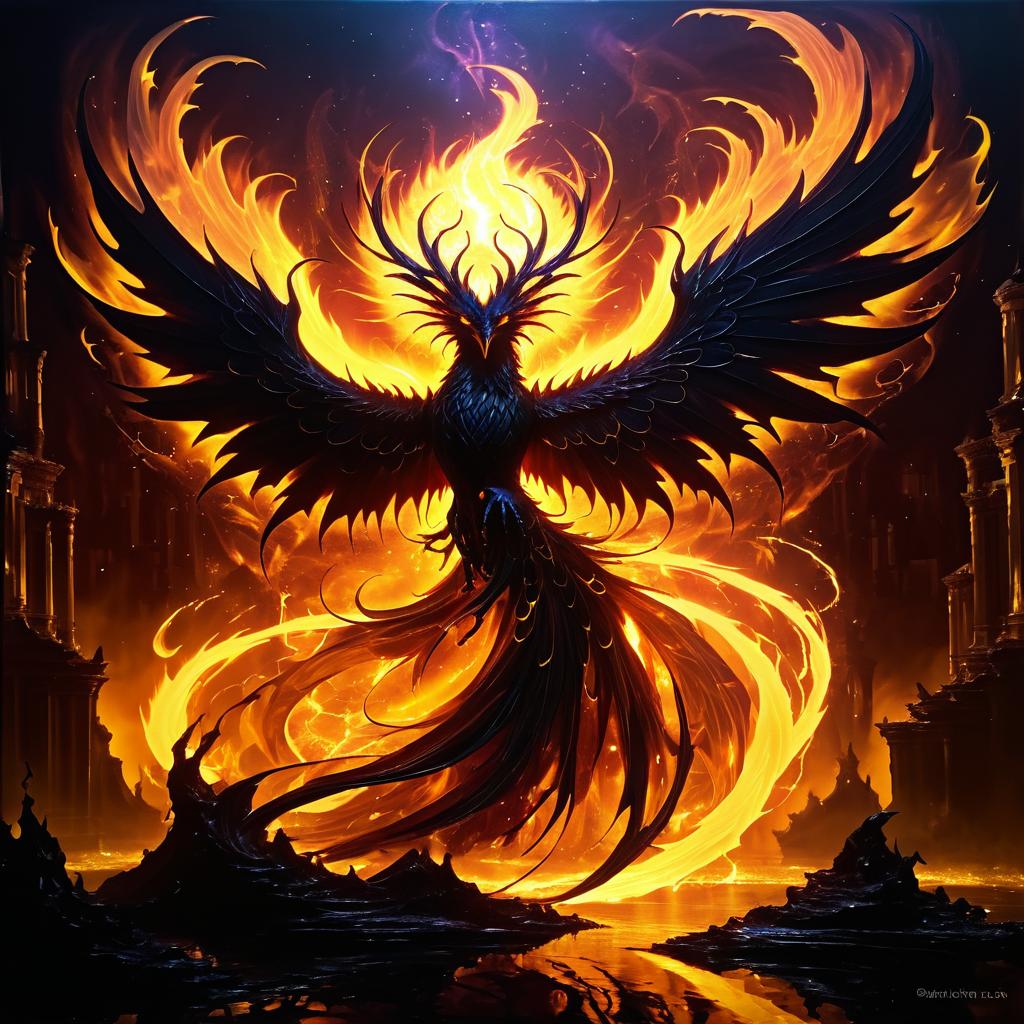 Celestial Phoenix: Harmony of Light and Dark