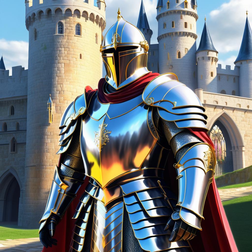 High Fantasy Knight by Medieval Castle