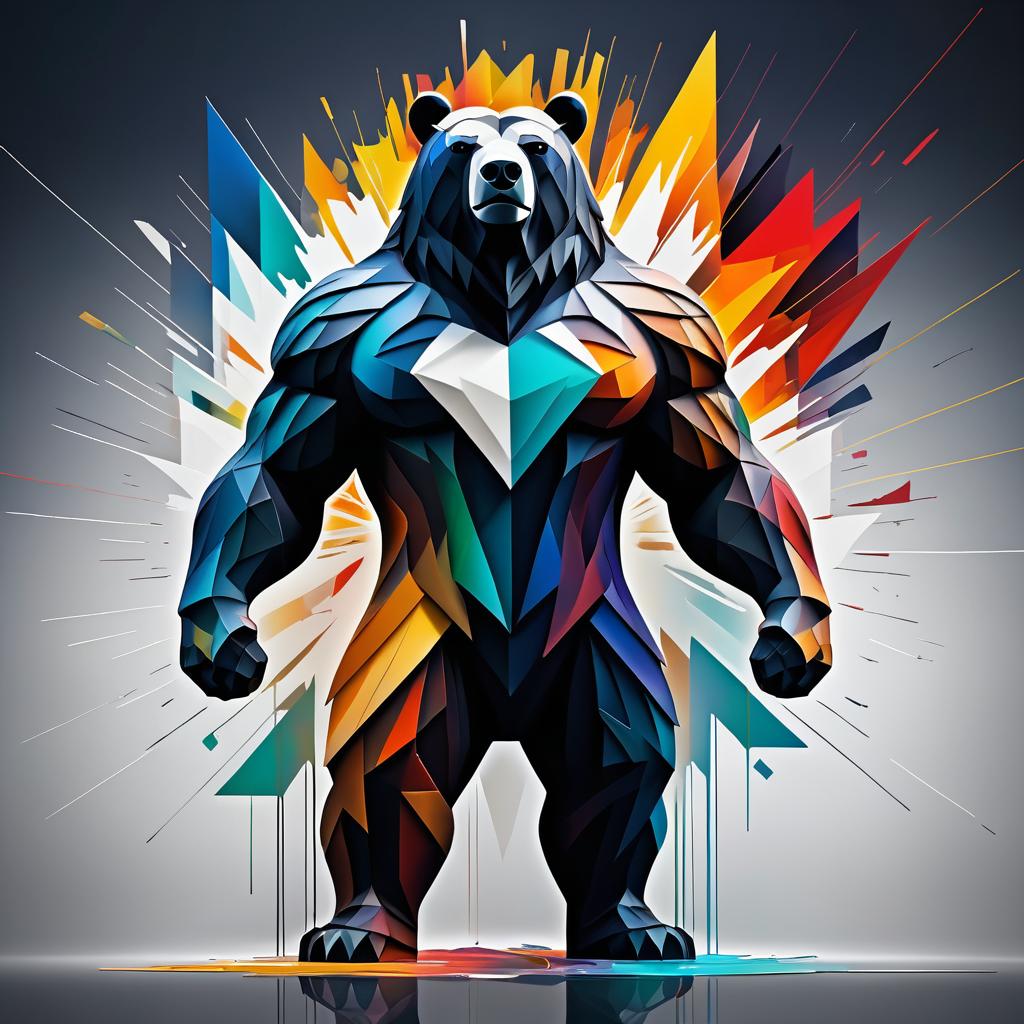 Dynamic Abstract Bear Representing Courage