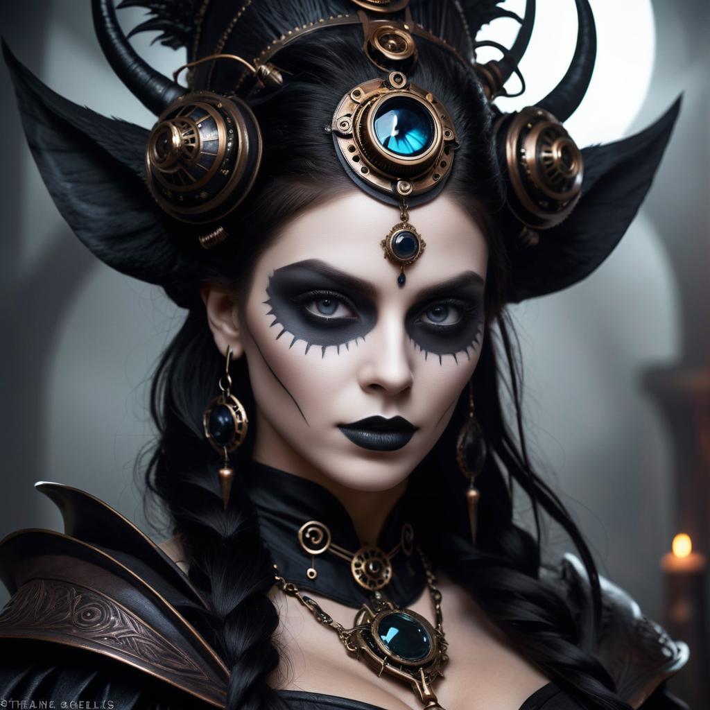 Gothic Shaman with Dark Fantasy Aesthetic