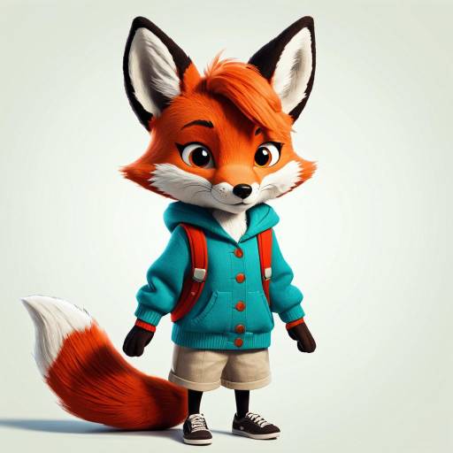 Vibrant Teen Female Fox Character Design