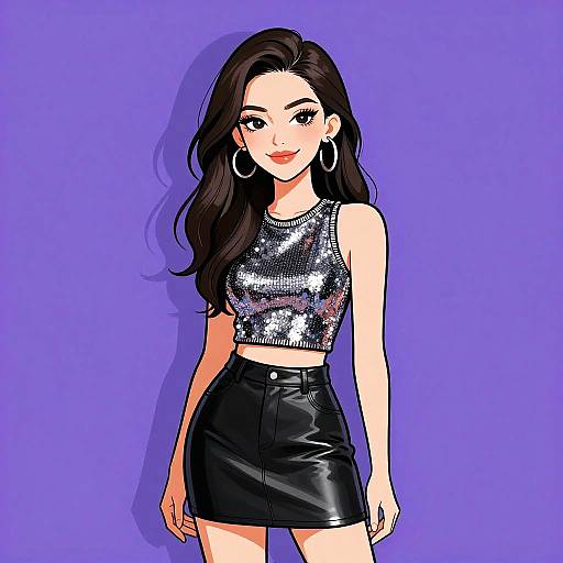 Glam Rock Woman Smiling Stylishly