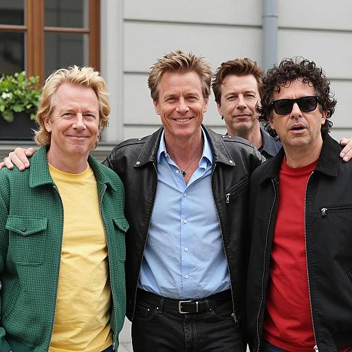 Group of Four Men Standing Outdoors