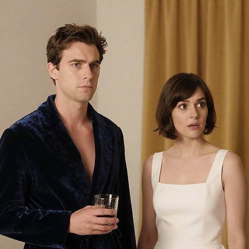 Elegant Portrait of Surprised Couple