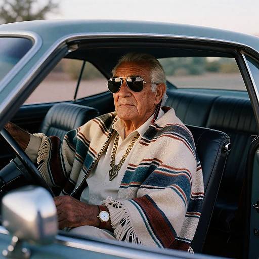 Navajo Elder in Muscle Car, 1978