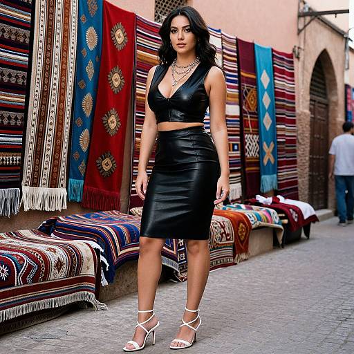Edgy Fashion in Vibrant Marrakech Street