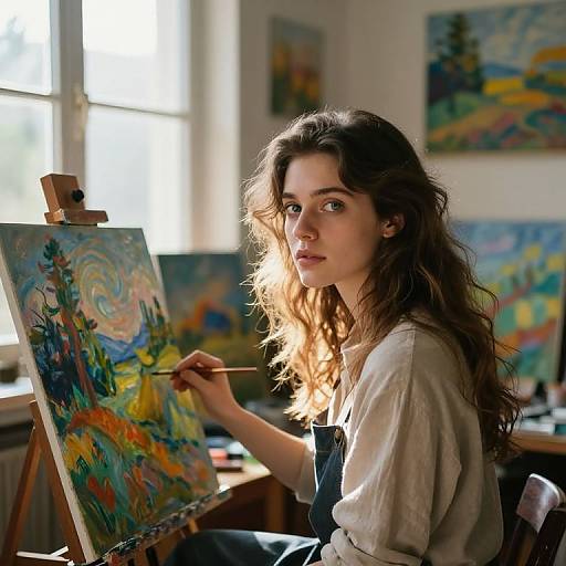 Photorealistic Portrait of Female Artist