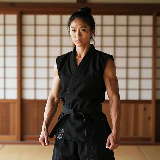 Confident Muscular Asian Martial Artist