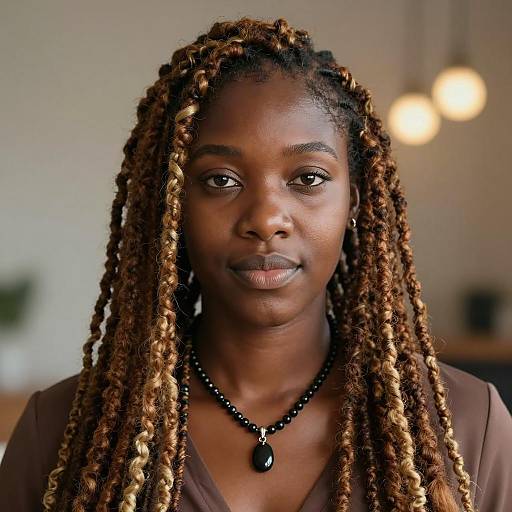 Portrait of Black Woman with Long Dreadlocks