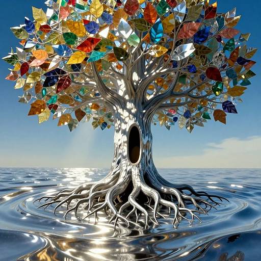 Surreal Crystalline Tree Dreamscape