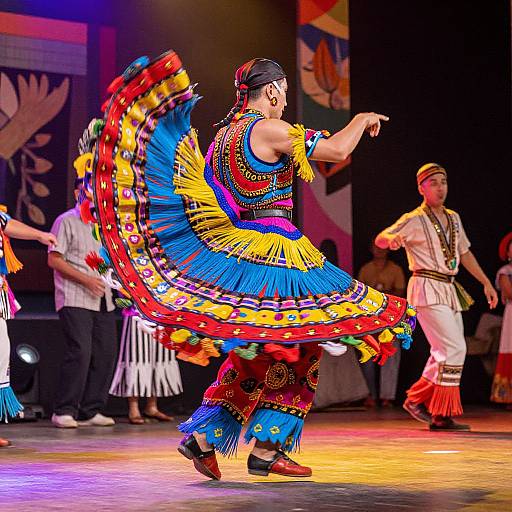 Vibrant Fleco Dance Costume Spin