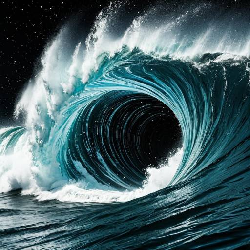 Surreal Ocean Wave with Quantum Vortex
