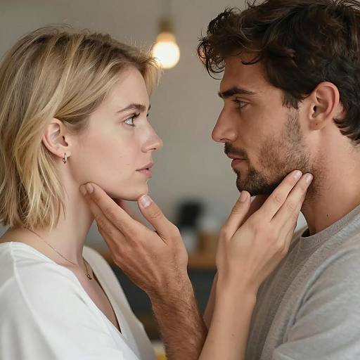 Intimate Close-Up of Romantic Connection