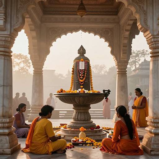 Serene Hindu Temple Sunrise Devotion