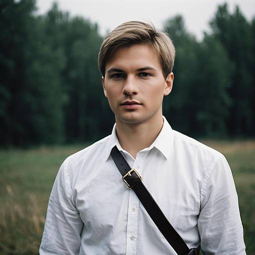 Realistic Male in Russian Outfit Outdoors