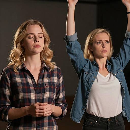 Dynamic Contrast of Two Women Captured