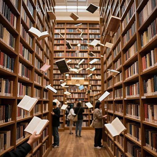 Floating Books in Magical Library