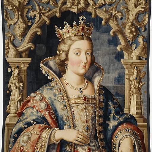Regal Empress Baroque Tapestry Portrait