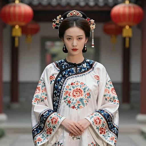 Elegant Chinese Woman in Traditional Attire